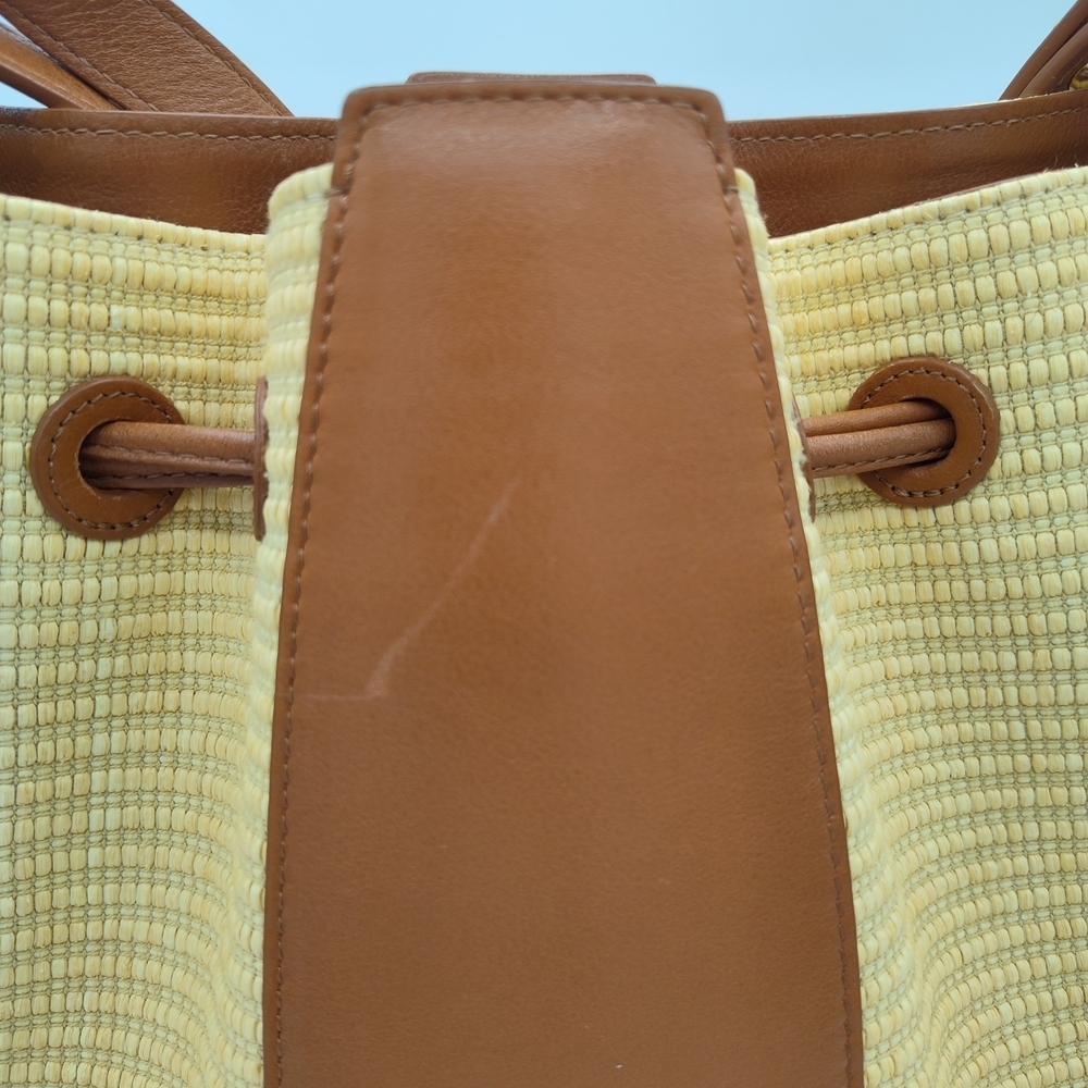 🌼 Mansur Gavriel Raffia & Leather Mini Bag. Resort Chic, Authentic & Stunning - Picture 5 of 9